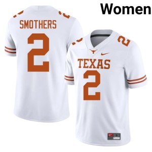 White Womens College Football #2 Hollywood Smothers Texas Player Jerseys 786412-728