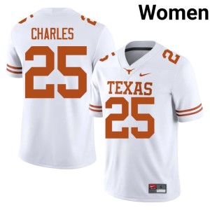 White NCAA Texas Jamaal Charles Women #25 College Football Jersey 857881-558