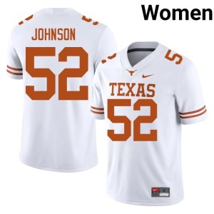 White Women James Johnson Texas Longhorns Player College Football #52 Jersey 895416-422