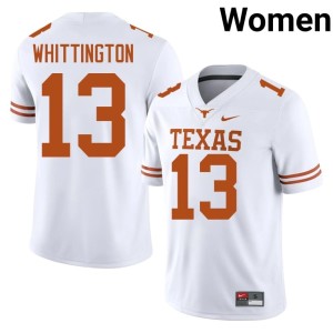 White Player Women Jordan Whittington Longhorns #13 College Football Jerseys 204373-521