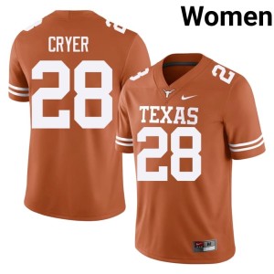 Orange University of Texas Longhorns Women Justin Cryer #28 2026-27 College Football Jersey 811082-553
