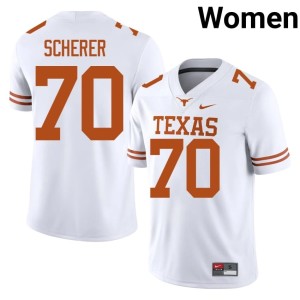 White Women #70 Replica College Football The Horns Kaden Scherer Jerseys 129051-256