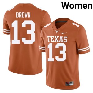 Orange UT #13 Women Replica College Football Kohen Brown Jerseys 914670-531