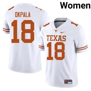 White Women #18 Texas College Football Kosi Okpala 2026-27 Jersey 594057-244