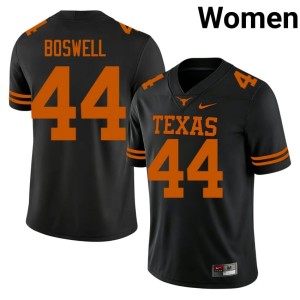 Black #44 College Football Alumni University of Texas Longhorns Women's Markus Boswell Jerseys 368448-475