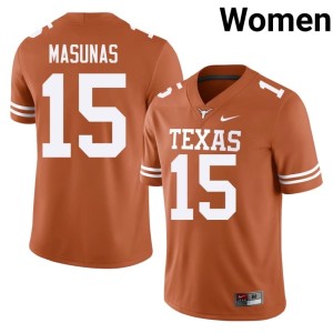 Orange University of Texas College Football Alumni Michael Masunas Women's #15 Jersey 328796-551