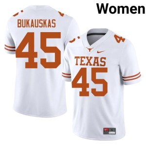 White Womens College Football #45 Official Mikey Bukauskas Lone Star State Reps Jerseys 211699-342