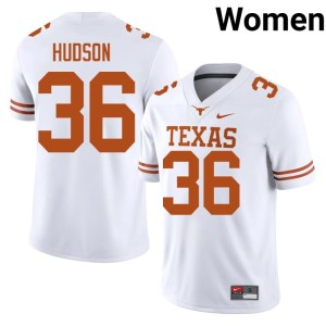 White Women's Nick Hudson College Football #36 Replica Burnt Orange Jerseys 730915-572