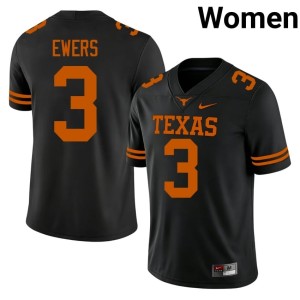 Black #3 Quinn Ewers Women's College Football Longhorns NCAA Jerseys 487121-278