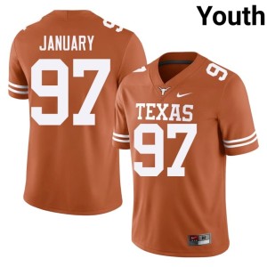 Orange Player College Football University of Texas Longhorns Alex January #97 Youth Jersey 600132-466