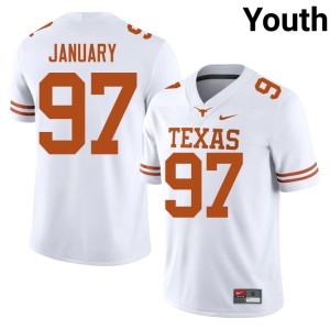 White #97 Youth Alex January Texas College Football 2026-27 Jersey 861247-587