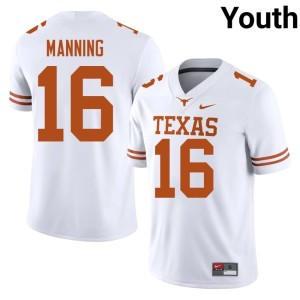 White #16 University of Texas College Football Youth Alumni Arch Manning Jerseys 949321-530