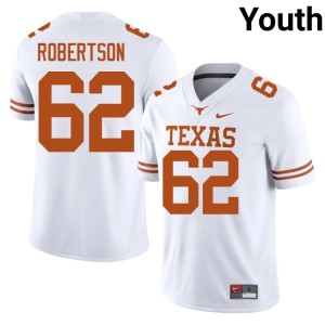 White Connor Robertson College Football #62 2026-27 Youth Texas Athletics Jerseys 104711-525