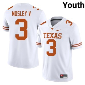 White Emmett Mosley V Texas College Football Replica #3 Youth Jerseys 811137-964