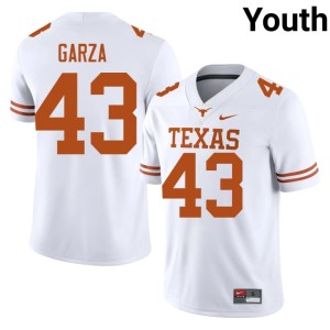 White Youth 2026 College Football Horns Eric Garza #43 Jerseys 177800-784