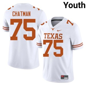 White Youth College Football #75 Jaydon Chatman University of Texas Stitched Jerseys 272726-123