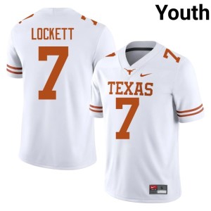 White Youth College Football Stitched #7 Kaliq Lockett Texas Jerseys 992343-967