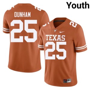Orange Official University of Texas Longhorns #25 Luke Dunham Youth College Football Jerseys 431574-744