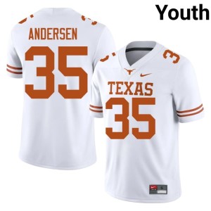 White Rett Andersen University #35 College Football Youth University of Texas Longhorns Jersey 762165-538