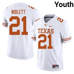 White Youth College Football Ryan Niblett #21 University of Texas Alumni Jerseys 345620-388