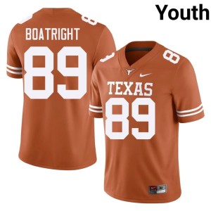 Orange Youth Ty Boatright College Football Texas Longhorns #89 Embroidery Jersey 283084-368