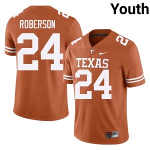 Orange #24 Burnt Orange Youth College Football Warren Roberson Limited Jerseys 521187-484