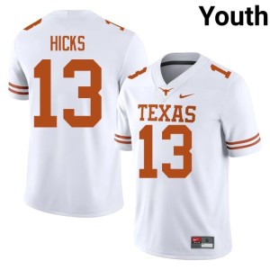 White 2026-27 College Football Zelus Hicks #13 Texas Athletics Youth Jerseys 247913-657