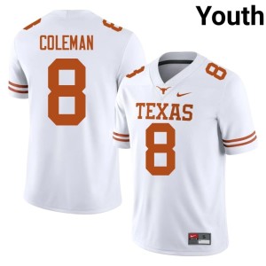 White University UT Cam Coleman Youth #8 College Football Jerseys 204850-912