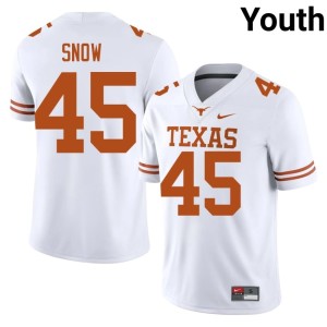 White #45 Youth College Football 2026 University of Texas Darius Snow Jersey 166902-118