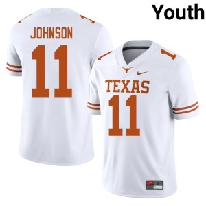 White Official #11 Burnt Orange College Football Youth Derrick Johnson Jersey 646902-771