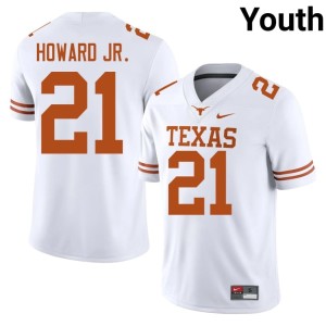 White #21 Player College Football UT Hayward Howard Jr. Youth Jersey 681358-223