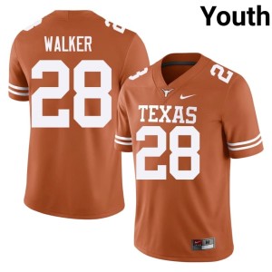Orange Jett Walker UT Longhorns College Football Embroidery Youth #28 Jersey 411344-696