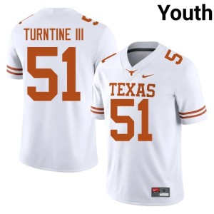 White UT Austin #51 John Turntine III College Football Replica Youth Jerseys 655985-967