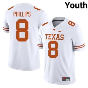 White Youth Burnt Orange Replica #8 Kade Phillips College Football Jersey 392209-109