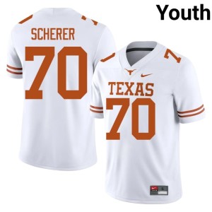 White #70 College Football Kaden Scherer 2026-27 Texas Longhorns Youth Jerseys 133493-931