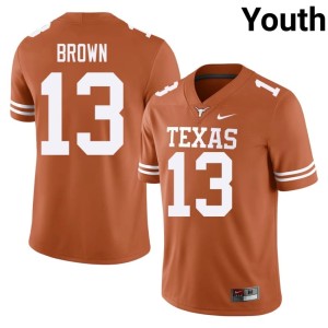 Orange Youth UT Longhorns College Football Kohen Brown 2026 #13 Jerseys 524850-421