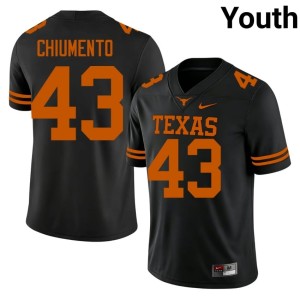 Black The Horns High School #43 Mac Chiumento College Football Youth Jerseys 144922-188