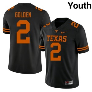 Black College Football #2 Matthew Golden Youth University of Texas Longhorns University Jerseys 753802-797
