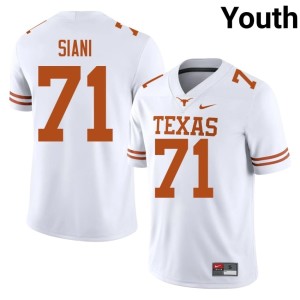 White Texas Longhorns #71 Melvin Siani Player Youth College Football Jersey 564677-833
