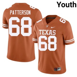 Orange Embroidery Paris Patterson #68 Youth Texas Longhorns College Football Jersey 701126-878