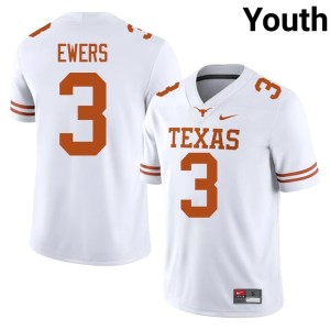 White Embroidery College Football Youth Quinn Ewers #3 UT Austin Jerseys 275872-739