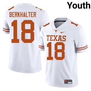 White #18 Burnt Orange Youth Stitched Sterling Berkhalter College Football Jerseys 322526-727