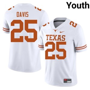 White The Horns 2026-27 College Football #25 Youth Toray Davis Jersey 799777-570