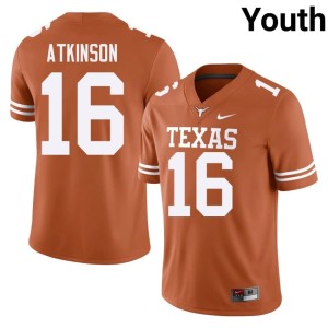 Orange Texas Athletics #16 Limited Youth College Football Tyler Atkinson Jersey 132947-971